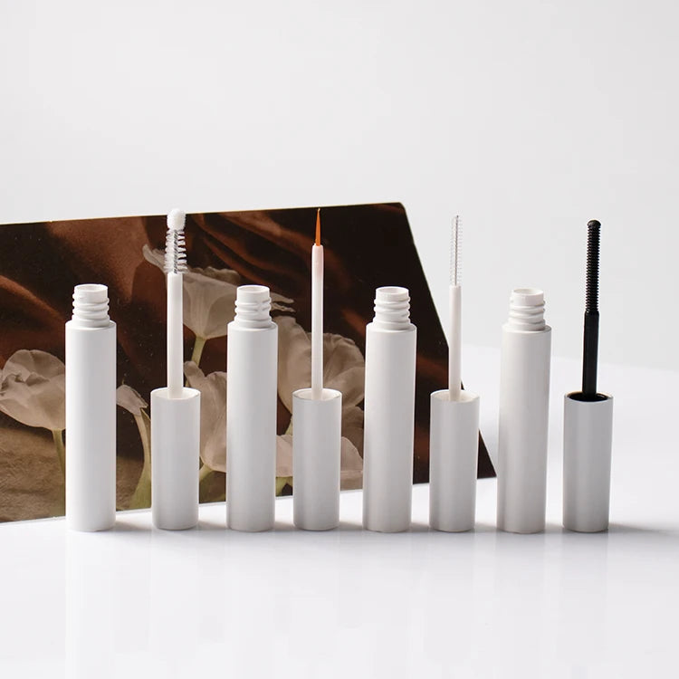 Custom Color Round 5ml Empty Mascara Tube Matte Black White ABS Cosmetic Packaging Wholesale