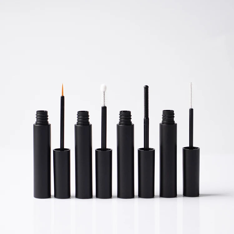 Custom Color Round 5ml Empty Mascara Tube Matte Black White ABS Cosmetic Packaging Wholesale