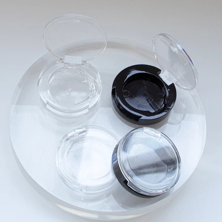 Small Round Clear Eyeshadow Compact | Mini Single Pan Case - Compacts & Palettes