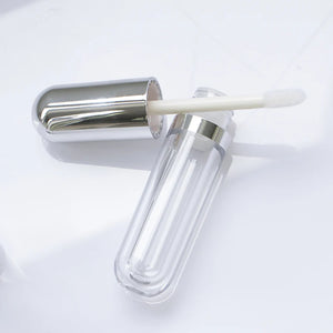 Custom 3ml Clear AS Plastic Round Lip Gloss Tube Empty Cosmetic Container with Wand