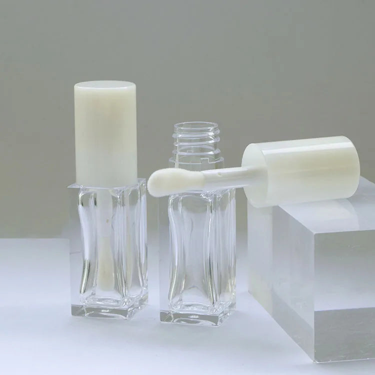 Custom 5.5ml Clear PETG Plastic Round Square Lip Gloss Tube Empty Cosmetic Container