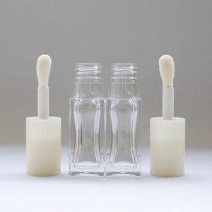 Custom 5.5ml Clear PETG Plastic Round Square Lip Gloss Tube Empty Cosmetic Container