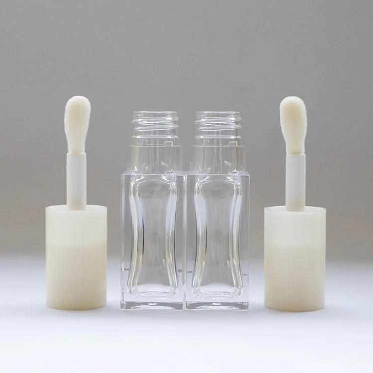 Custom 5.5ml Clear PETG Plastic Round Square Lip Gloss Tube Empty Cosmetic Container