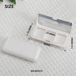 Square 3 - Pan Makeup Compact | Custom White ABS Trio Palette - Compacts & Palettes