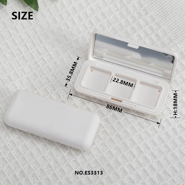 Square 3 - Pan Makeup Compact | Custom White ABS Trio Palette - Compacts & Palettes