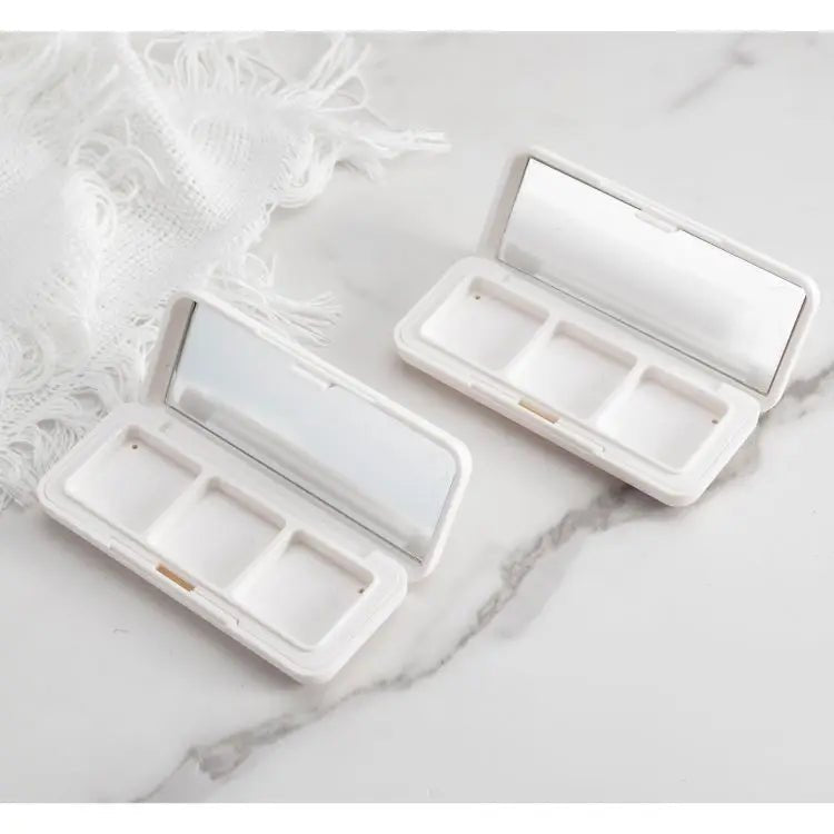 Square 3 - Pan Makeup Compact | Custom White ABS Trio Palette - Compacts & Palettes