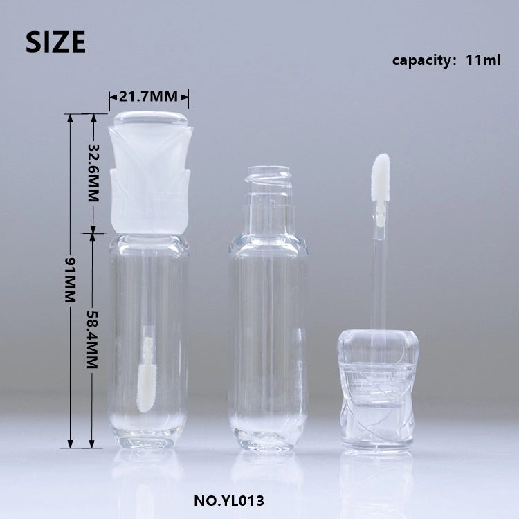 11ml High-Capacity Rosebud Sculpted Lip Oil Tube, Precision IBM Bottle with Modular Cap Options