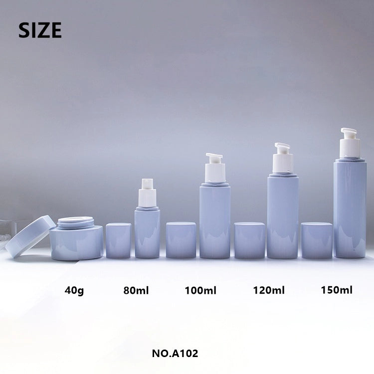 Flush Cylinder Empty Skincare Bottle and Cream Jar Set with Lotion Pump for Clinical Treatment