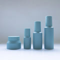 Matte Soft Touch Skincare Jar and Bottle Set with Push Button Dropper for Anti Aging Serums