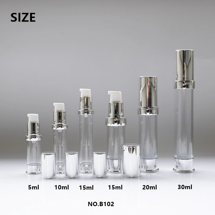 b102-shiny-silver-electroplated-airless-pump-bottle-wholesale