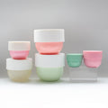 Macaroon Curved Empty Cosmetic Cream Jar with Tiered Overlapping Lid for Luxury Face Moisturizer
